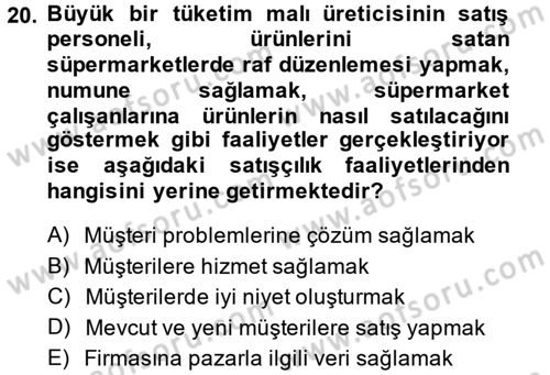 Bütünleşik Pazarlama İletişimi Dersi 2013 - 2014 Yılı (Vize) Ara Sınav Soruları 20. Soru