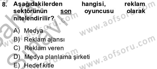 Bütünleşik Pazarlama İletişimi Dersi 2013 - 2014 Yılı (Vize) Ara Sınav Soruları 8. Soru