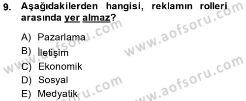 Bütünleşik Pazarlama İletişimi Dersi 2013 - 2014 Yılı (Vize) Ara Sınav Soruları 9. Soru