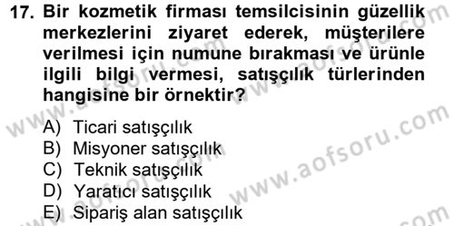 Bütünleşik Pazarlama İletişimi Dersi 2014 - 2015 Yılı (Vize) Ara Sınav Soruları 17. Soru
