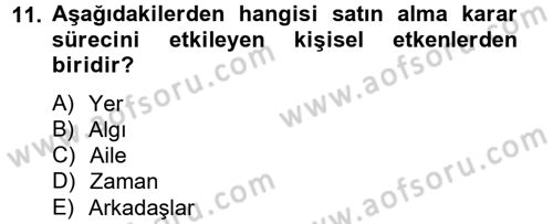 Bütünleşik Pazarlama İletişimi Dersi 2014 - 2015 Yılı (Final) Dönem Sonu Sınav Soruları 11. Soru