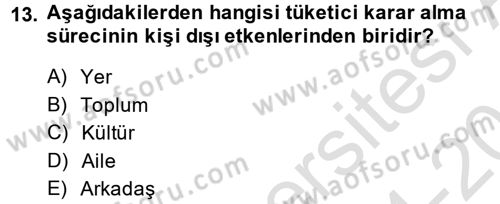 Bütünleşik Pazarlama İletişimi Dersi 2014 - 2015 Yılı Tek Ders Sınav Soruları 13. Soru