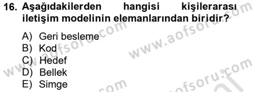 Bütünleşik Pazarlama İletişimi Dersi 2014 - 2015 Yılı Tek Ders Sınav Soruları 16. Soru