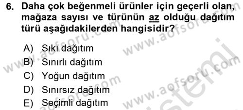 Bütünleşik Pazarlama İletişimi Dersi 2015 - 2016 Yılı (Final) Dönem Sonu Sınav Soruları 6. Soru