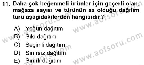 Bütünleşik Pazarlama İletişimi Dersi 2015 - 2016 Yılı Tek Ders Sınav Soruları 11. Soru