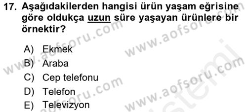 Bütünleşik Pazarlama İletişimi Dersi 2015 - 2016 Yılı Tek Ders Sınav Soruları 17. Soru