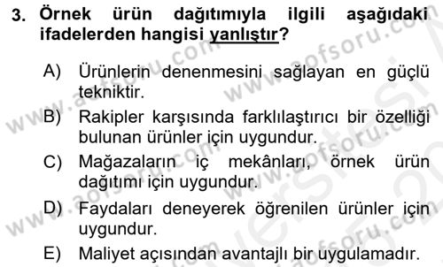 Bütünleşik Pazarlama İletişimi Dersi 2015 - 2016 Yılı Tek Ders Sınav Soruları 3. Soru