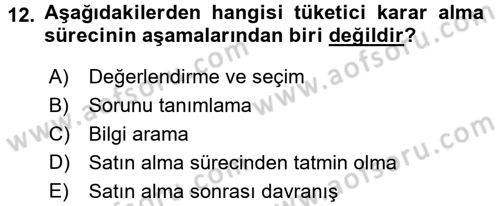 Bütünleşik Pazarlama İletişimi Dersi 2016 - 2017 Yılı 3 Ders Sınav Soruları 12. Soru