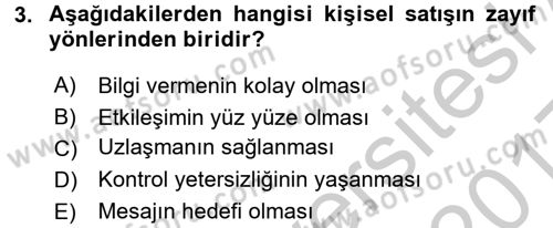 Bütünleşik Pazarlama İletişimi Dersi 2016 - 2017 Yılı 3 Ders Sınav Soruları 3. Soru