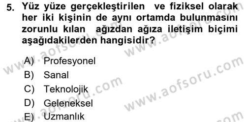 Bütünleşik Pazarlama İletişimi Dersi 2016 - 2017 Yılı 3 Ders Sınav Soruları 5. Soru