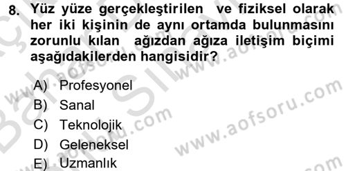 Bütünleşik Pazarlama İletişimi Dersi 2016 - 2017 Yılı (Final) Dönem Sonu Sınav Soruları 8. Soru