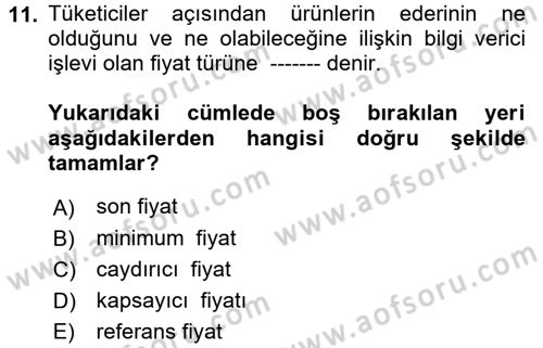 Bütünleşik Pazarlama İletişimi Dersi 2017 - 2018 Yılı 3 Ders Sınav Soruları 11. Soru