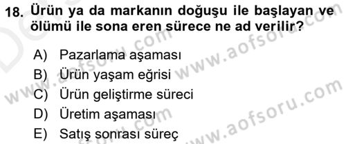 Bütünleşik Pazarlama İletişimi Dersi 2017 - 2018 Yılı 3 Ders Sınav Soruları 18. Soru