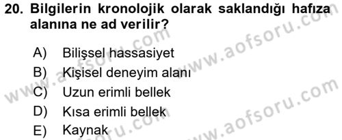 Bütünleşik Pazarlama İletişimi Dersi 2017 - 2018 Yılı 3 Ders Sınav Soruları 20. Soru