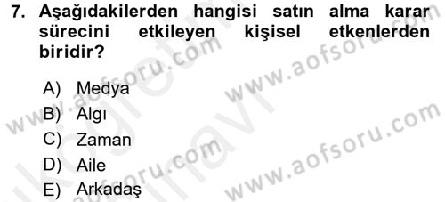 Bütünleşik Pazarlama İletişimi Dersi 2017 - 2018 Yılı 3 Ders Sınav Soruları 7. Soru