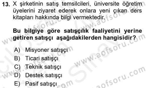 Bütünleşik Pazarlama İletişimi Dersi 2017 - 2018 Yılı (Vize) Ara Sınav Soruları 13. Soru