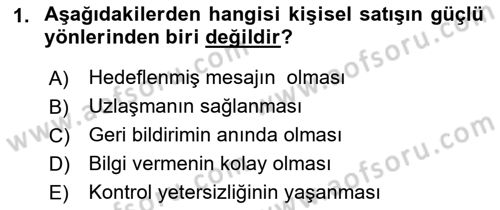 Bütünleşik Pazarlama İletişimi Dersi 2018 - 2019 Yılı 3 Ders Sınav Soruları 1. Soru