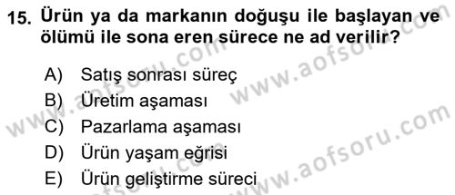 Bütünleşik Pazarlama İletişimi Dersi 2018 - 2019 Yılı 3 Ders Sınav Soruları 15. Soru