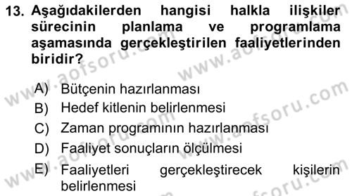 Bütünleşik Pazarlama İletişimi Dersi 2018 - 2019 Yılı (Vize) Ara Sınav Soruları 13. Soru