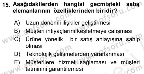 Bütünleşik Pazarlama İletişimi Dersi 2018 - 2019 Yılı (Vize) Ara Sınav Soruları 15. Soru