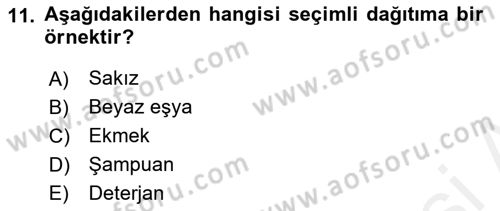 Bütünleşik Pazarlama İletişimi Dersi 2018 - 2019 Yılı (Final) Dönem Sonu Sınav Soruları 11. Soru