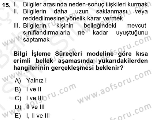 Bütünleşik Pazarlama İletişimi Dersi 2018 - 2019 Yılı (Final) Dönem Sonu Sınav Soruları 15. Soru