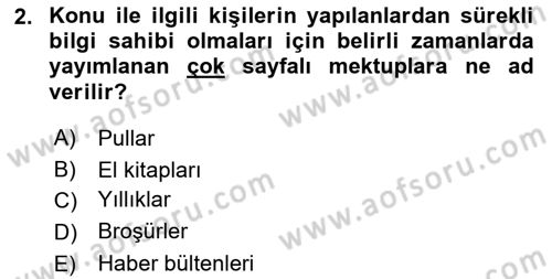 Bütünleşik Pazarlama İletişimi Dersi 2018 - 2019 Yılı (Final) Dönem Sonu Sınav Soruları 2. Soru