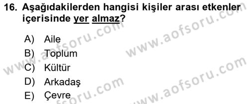 Bütünleşik Pazarlama İletişimi Dersi 2018 - 2019 Yılı Yaz Okulu Sınav Soruları 16. Soru