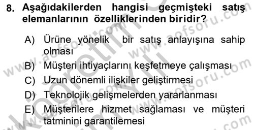 Bütünleşik Pazarlama İletişimi Dersi 2018 - 2019 Yılı Yaz Okulu Sınav Soruları 8. Soru