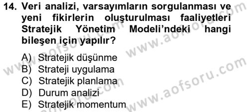 Sağlık Hizmetleri Pazarlaması Dersi 2012 - 2013 Yılı (Vize) Ara Sınavı 14. Soru