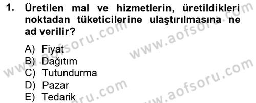 Sağlık Hizmetleri Pazarlaması Dersi 2012 - 2013 Yılı (Final) Dönem Sonu Sınav Soruları 1. Soru