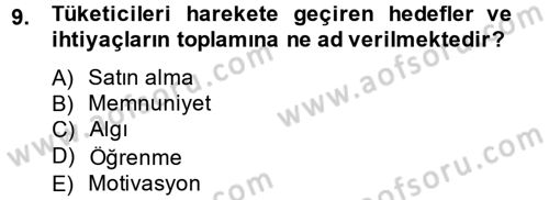 Sağlık Hizmetleri Pazarlaması Dersi 2012 - 2013 Yılı (Final) Dönem Sonu Sınav Soruları 9. Soru