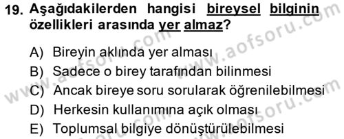 Sağlık Hizmetleri Pazarlaması Dersi 2013 - 2014 Yılı (Vize) Ara Sınav Soruları 19. Soru