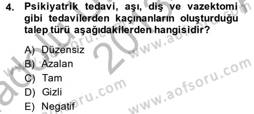Sağlık Hizmetleri Pazarlaması Dersi 2013 - 2014 Yılı (Vize) Ara Sınav Soruları 4. Soru
