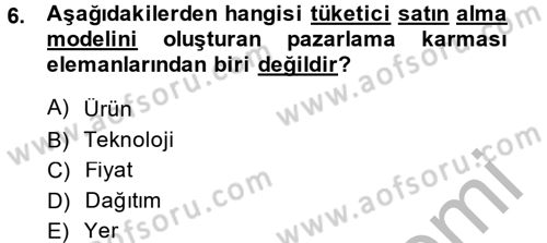 Sağlık Hizmetleri Pazarlaması Dersi 2013 - 2014 Yılı (Vize) Ara Sınav Soruları 6. Soru
