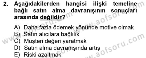 Sağlık Hizmetleri Pazarlaması Dersi 2013 - 2014 Yılı (Final) Dönem Sonu Sınav Soruları 2. Soru