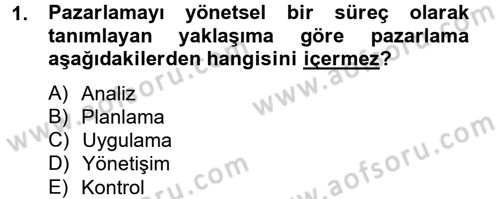 Sağlık Hizmetleri Pazarlaması Dersi 2013 - 2014 Yılı Tek Ders Sınav Soruları 1. Soru