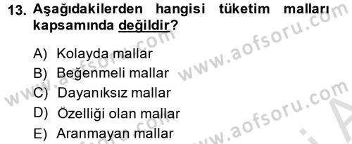 Sağlık Hizmetleri Pazarlaması Dersi 2013 - 2014 Yılı Tek Ders Sınav Soruları 13. Soru