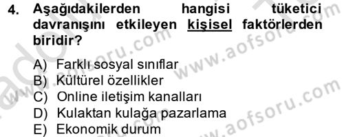Sağlık Hizmetleri Pazarlaması Dersi 2013 - 2014 Yılı Tek Ders Sınav Soruları 4. Soru
