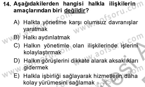 Sağlık Hizmetleri Pazarlaması Dersi 2014 - 2015 Yılı (Final) Dönem Sonu Sınavı 14. Soru