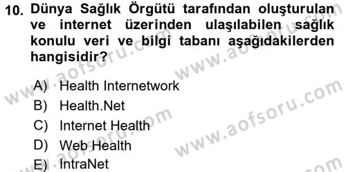 Sağlık Hizmetleri Pazarlaması Dersi 2015 - 2016 Yılı (Vize) Ara Sınavı 10. Soru