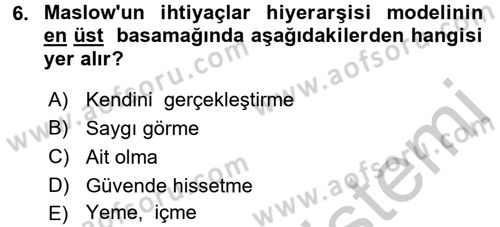Sağlık Hizmetleri Pazarlaması Dersi 2016 - 2017 Yılı (Vize) Ara Sınav Soruları 6. Soru