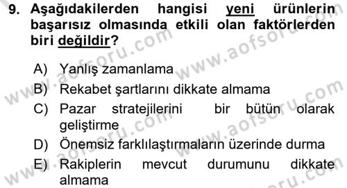Sağlık Hizmetleri Pazarlaması Dersi 2016 - 2017 Yılı (Final) Dönem Sonu Sınav Soruları 9. Soru