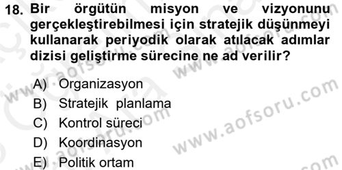 Sağlık Hizmetleri Pazarlaması Dersi 2017 - 2018 Yılı (Vize) Ara Sınav Soruları 18. Soru