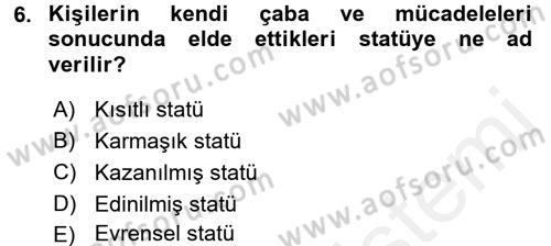 Sağlık Hizmetleri Pazarlaması Dersi 2017 - 2018 Yılı (Vize) Ara Sınav Soruları 6. Soru