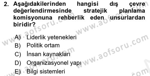 Sağlık Hizmetleri Pazarlaması Dersi 2017 - 2018 Yılı (Final) Dönem Sonu Sınav Soruları 2. Soru