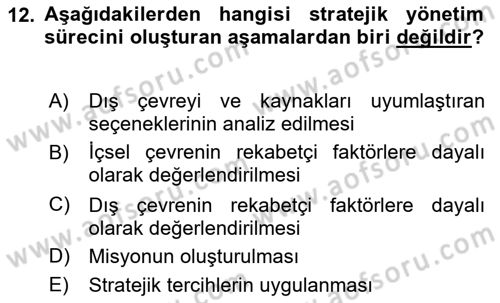 Sağlık Hizmetleri Pazarlaması Dersi 2018 - 2019 Yılı (Vize) Ara Sınav Soruları 12. Soru