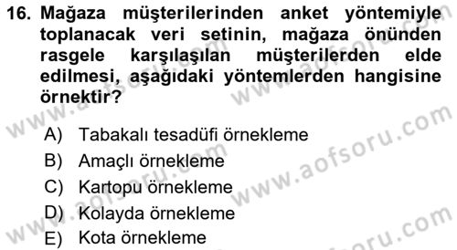 Sağlık Hizmetleri Pazarlaması Dersi 2018 - 2019 Yılı (Vize) Ara Sınav Soruları 16. Soru