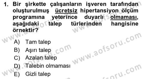Sağlık Hizmetleri Pazarlaması Dersi 2021 - 2022 Yılı (Vize) Ara Sınav Soruları 1. Soru