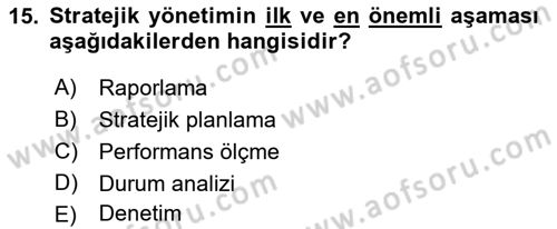 Sağlık Hizmetleri Pazarlaması Dersi 2021 - 2022 Yılı (Vize) Ara Sınav Soruları 15. Soru